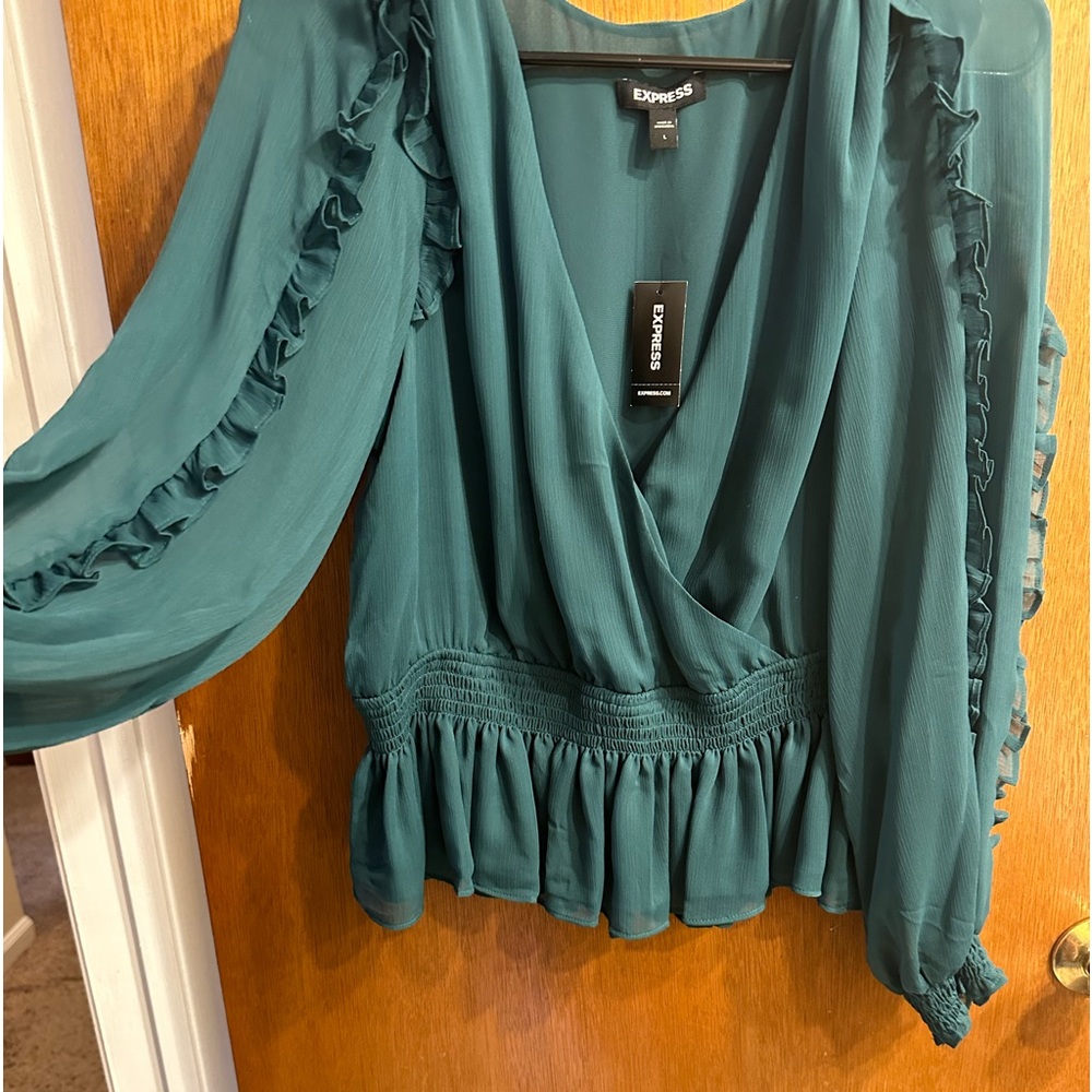 Express Hunter/forest green blouse